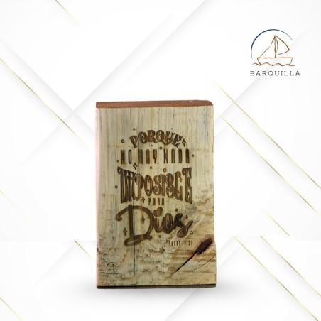 copy of Listón Vertical "Porque no hay Nada Imposible para Dios", rectangular, sin base