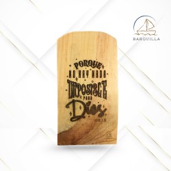 Listón Vertical "Porque no hay Nada Imposible para Dios", rectangular, sin base