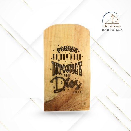 Listón Vertical "Porque no hay Nada Imposible para Dios", rectangular, sin base