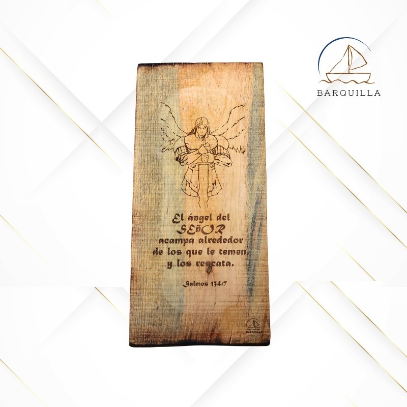Cuadro Vertical "El Ángel del Señor Acampa Alrededor de los que le Temen, y los Rescata", para colgar