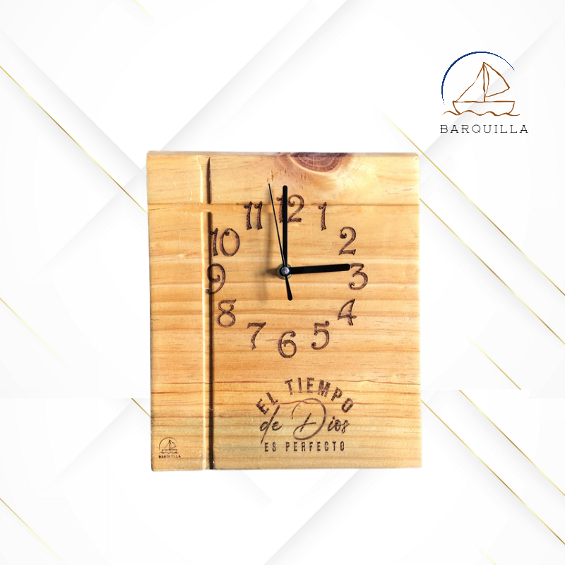 Reloj para colgar "El Tiempo de Dios es Perfecto", frontal