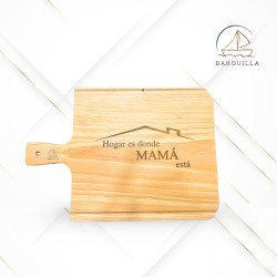Tabla para Quesos "Hogar es donde Mamá está", con mango.