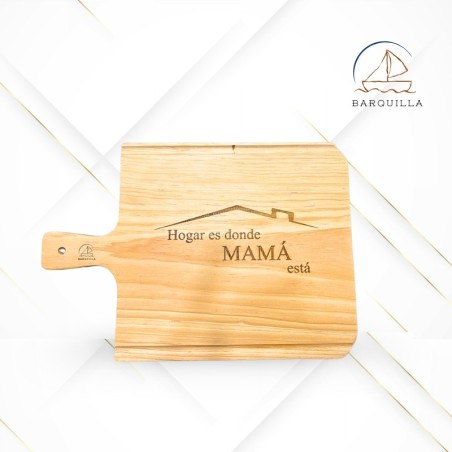 Tabla para Quesos "Hogar es donde Mamá está", con mango.