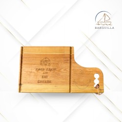 Tabla para Quesos "Keep Calm and Eat Cheese", con portacopas.