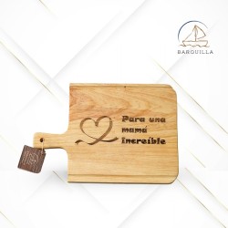 Tabla para Quesos "Para una Mamá Increíble", con mango