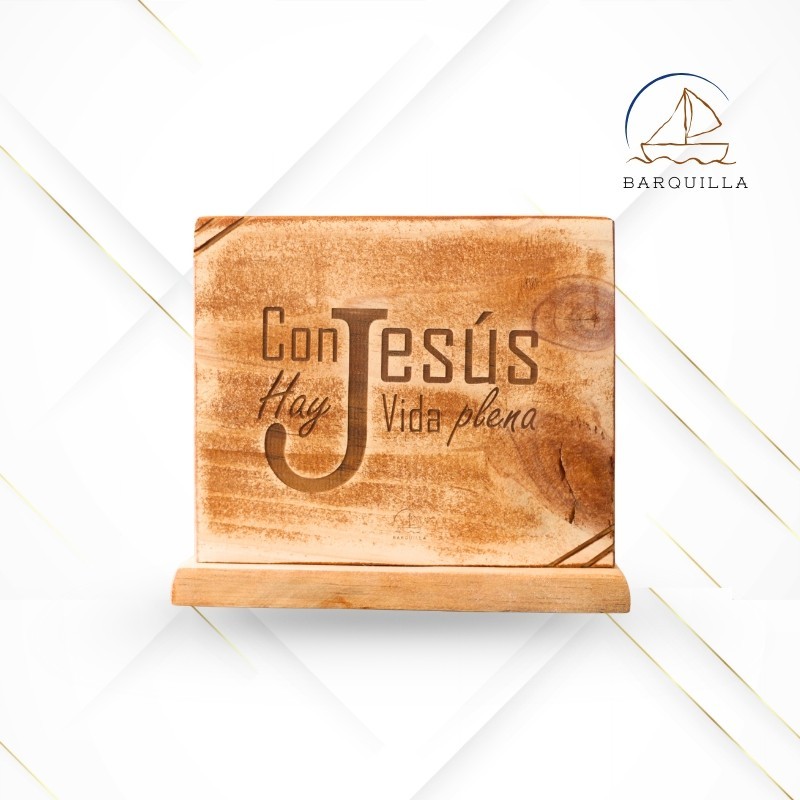 Listón Vertical "Con Jesús hay Vida Plena"