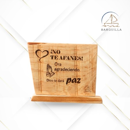 Listón Vertical "¡No te Afanes! Ora Agradeciendo. Dios te Dará Paz"